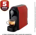 Cafeteira Espresso Três, Passione, Vermelha, 220V, 3 Corações